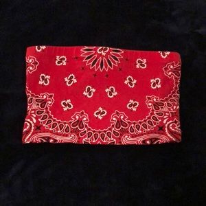 Bandana print red tube top